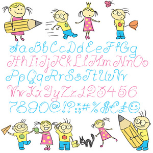 儿童书法字母