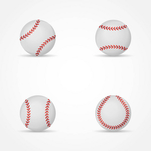 白色背景的棒球集图片