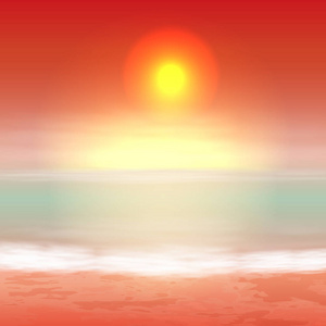 海橙日落。热带夏季背景