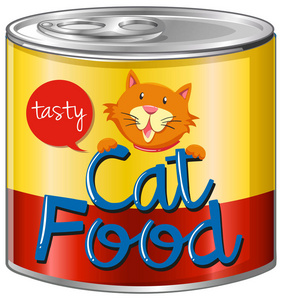 猫食物在铝罐头