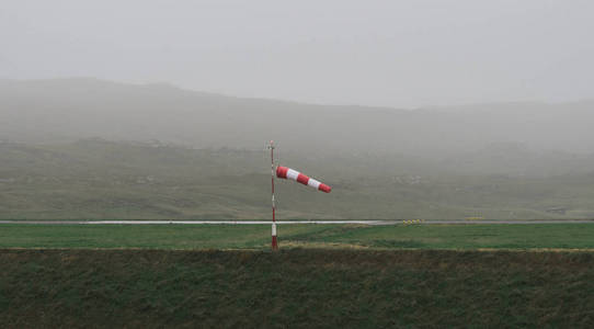 windsock 在法罗群岛 Vagar 机场附近