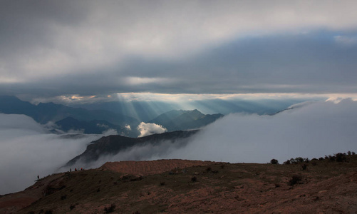 中国四川牛背山 cloudscape