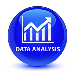 数据分析 统计图标 玻蓝色圆形按钮