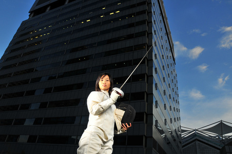 亚洲的中国女性击剑运动员图片