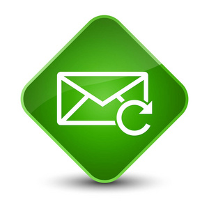 刷新电子邮件图标典雅的绿色钻石按钮
