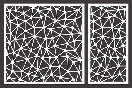 设置用于切割的装饰卡。抽象线模式。激光切割比率 11, 12。矢量插图