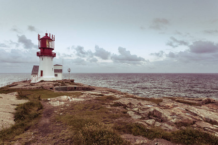 在挪威 lindesnes 灯塔