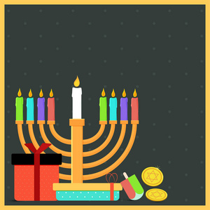 犹太节日光明节与烛台 传统烛台, d