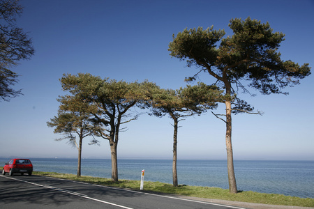 沿着海岸行驶