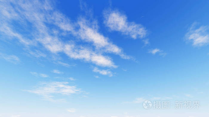 多云的蓝色天空抽象背景3d图