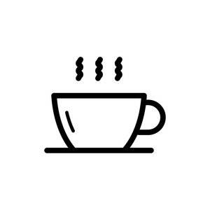 平面咖啡杯矢量图标在白色背景上, 用于图形设计徽标网站社交媒体移动应用程序插图