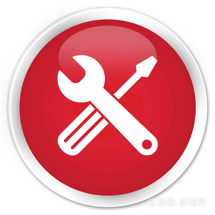 工具图标高级红色圆形按钮