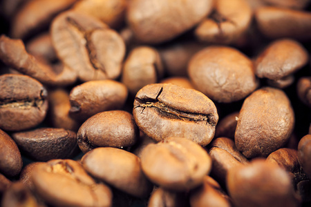 棕色咖啡豆作为背景和质地