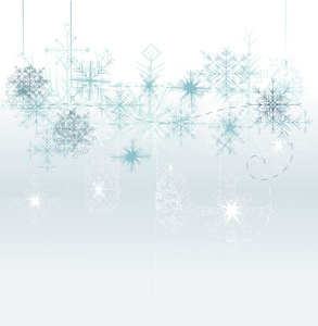 圣诞背景与蓝色雪花，为您的Tex放置位置