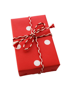 红色圣诞礼品盒白色隔离