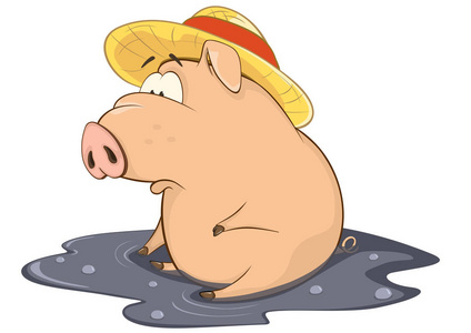 绘画卡通猪图片