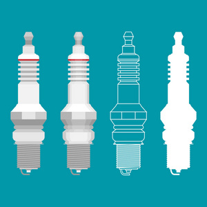 火花塞平面矢量图示