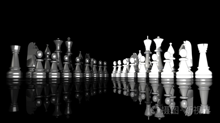 黑色背景下的象棋