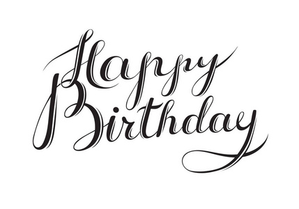 生日快乐-手写字卡, 问候信息, 明信片横幅, 标签.