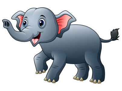 大象插画可爱的大象卡通矢量插画照片