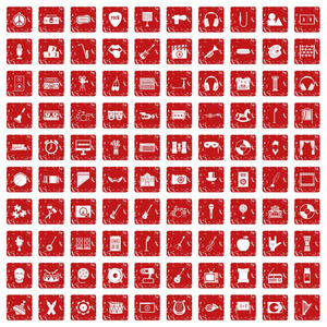 100音乐教育图标设置垃圾红色