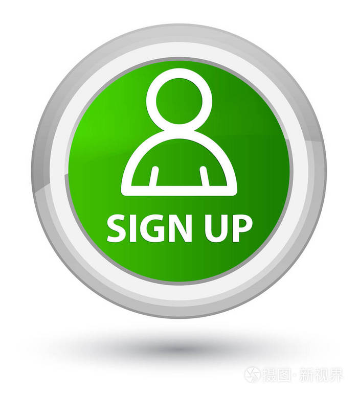 注册成员图标黄金绿色圆按钮