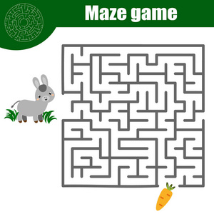 迷宫游戏︰ 动物主题.孩子们的活动工作表照片