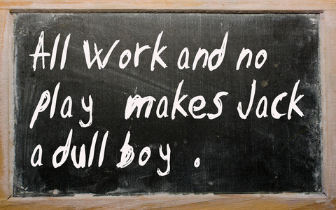 所有的工作和不玩耍使杰克成为一个写在黑人上的迟钝男孩