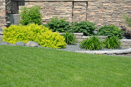 绿化及挡土墙照片