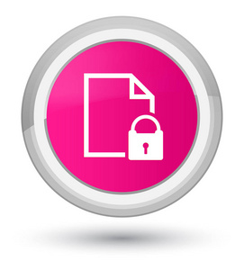 安全文档图标粉红色圆形按钮