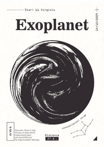 外行星信息海报。行星研究的科学例证。外太空科普主题