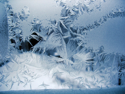 冬天窗户上的雪纹