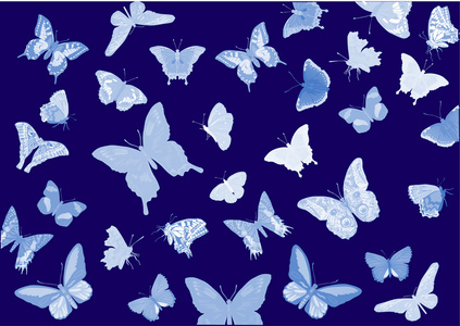 蓝蝴蝶背景图