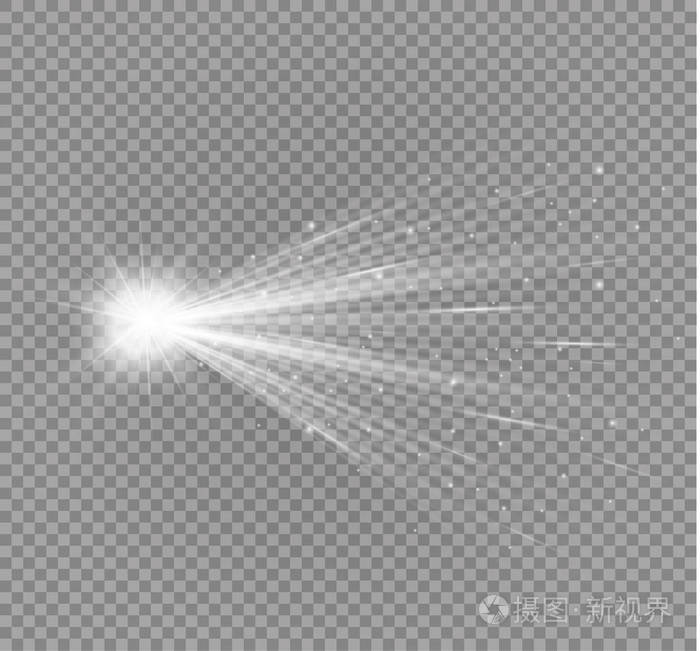 矢量聚光灯光effectlight光束被隔离在透明的背景上矢量插图
