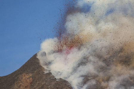 西西里岛的埃特纳火山火山喷发