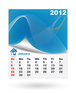 2011年1月日历设计