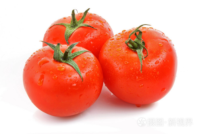 白色背景下分离的红色番茄蔬菜