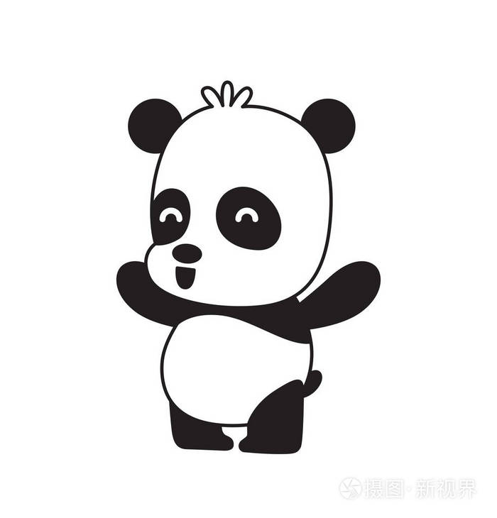 熊猫站立简笔画图片