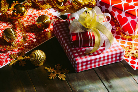 静物圣诞快乐新年 Diy 礼品盒
