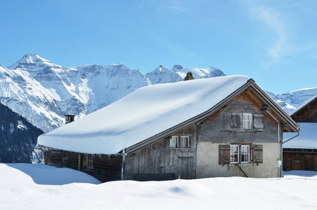 雪 Braunwald 景观