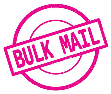 批量邮件文本, 写在粉红色的简单的圆圈邮票