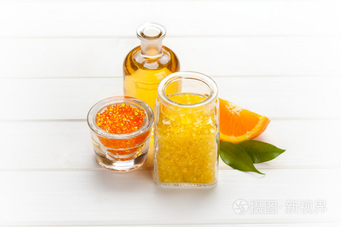橙色芳香浴盐照片 正版商用图片039moe 摄图新视界
