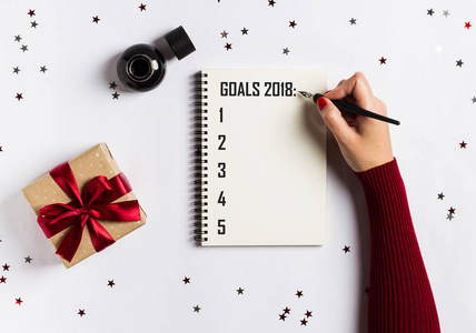 目标计划梦想做做名单新年2018圣诞节概念文字