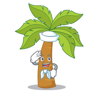 水手棕榈树人物卡通