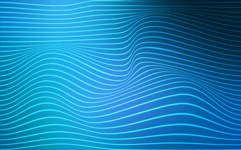 带弯曲线条的深蓝色矢量图案。闪亮的线条在一个崭新的风格弯曲的插图。手机背景模板