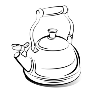 茶壶水壶矢量插图的绘制图片