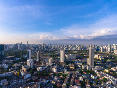 Areial 曼谷城市住宅区鸟瞰图