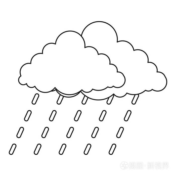 大暴雨图标, 轮廓样式插画-正版商用图片03aasn-摄图新视界