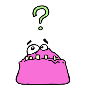 可爱的惊喜粉红色血块怪物.孤立向量图插画