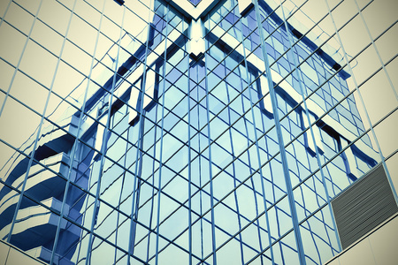 当代商业建筑角度玻璃表面